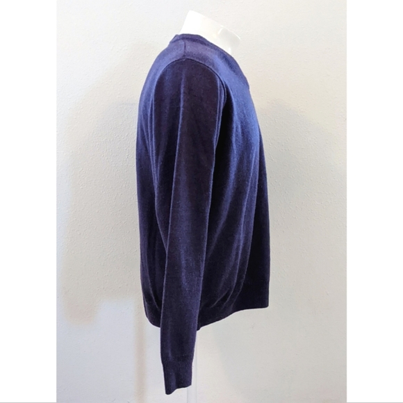 Viyella For Patrick James Men's Purple V-Neck Wool Sweater - Picture 4 of 7